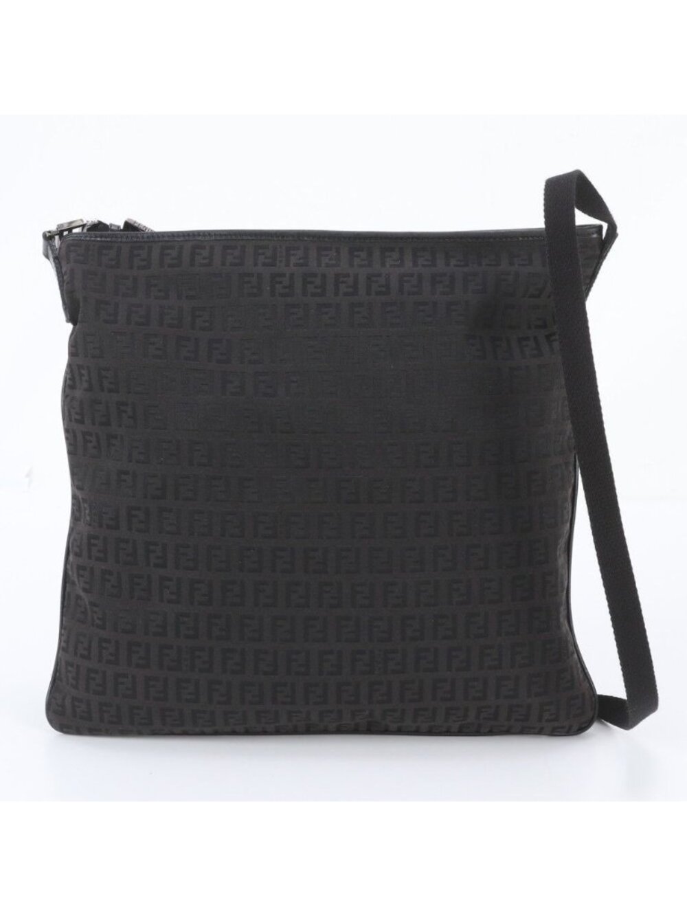 Fendi Zucchino Leather Shoulder Bag Crossbody Messenger Business